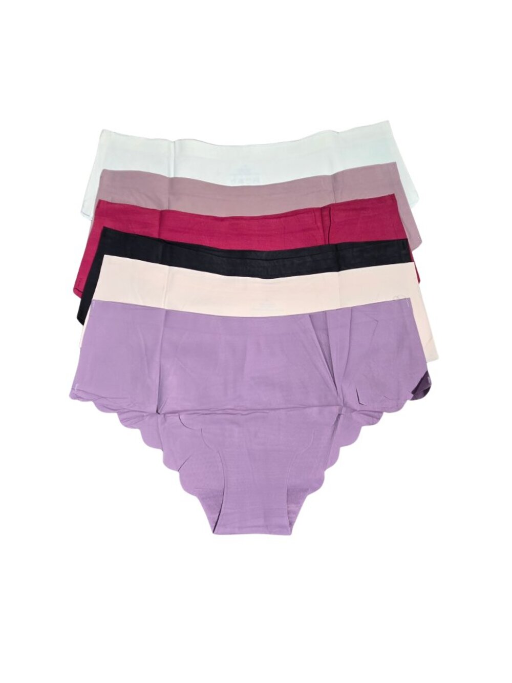 NIP | 6-Pack Seamless Laser-Cut Scalloped Edge No-Show Panties Medium